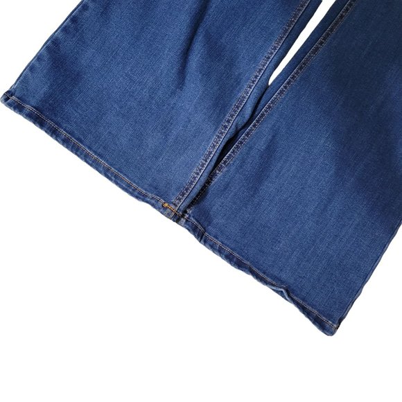 Black Label Medium Wash High Rise Button Fly Flare Jeans Women's Medium 1085 - Picture 7 of 7